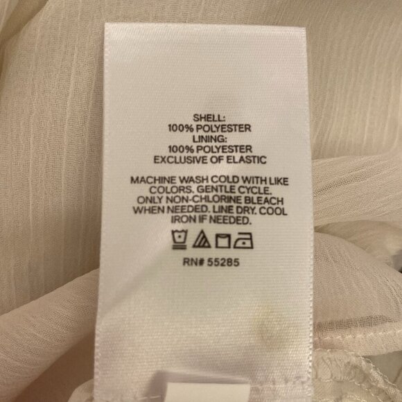 Express Women's V-Neck Smocked Cuff Peplum Top Long Sleeves Swan Size XS NWT $54 - Picture 16 of 16